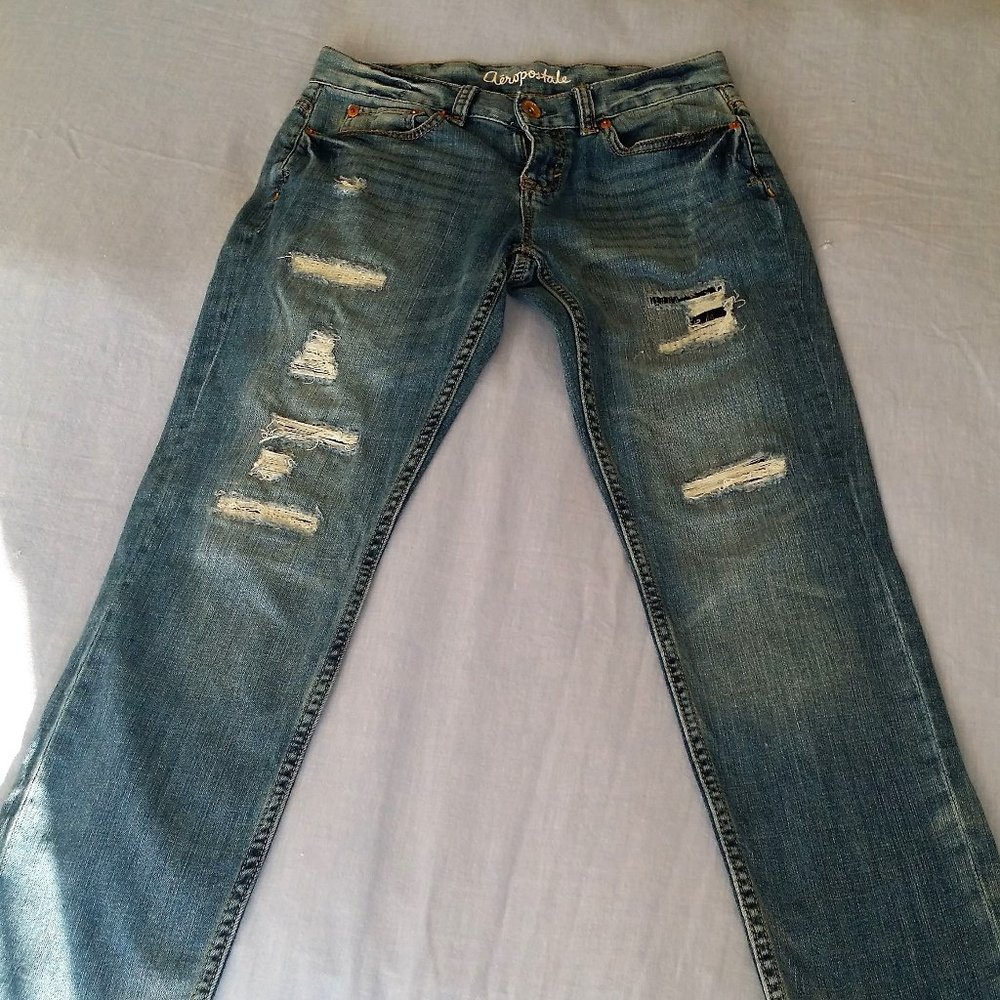 Aeropostale Distressed Kylie Boyfriend Jean  Size 0
